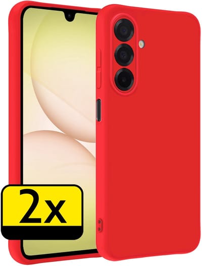 Hoesje - 2 Stuks - Geschikt voor Samsung Galaxy A17 - Sterk & Shockproof - Case Siliconen - Back Cover - Telefoon Hoes - Telefoonhoesjes - Rood