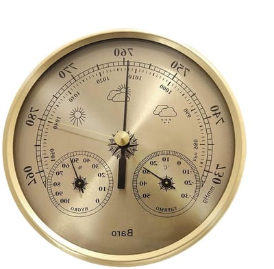 Digitale Barometer - Weermeter Drukmeter - Klimaat Bewaking - Hoge Precisie Sensor - 130 mm Wijzerplaat - Zilver