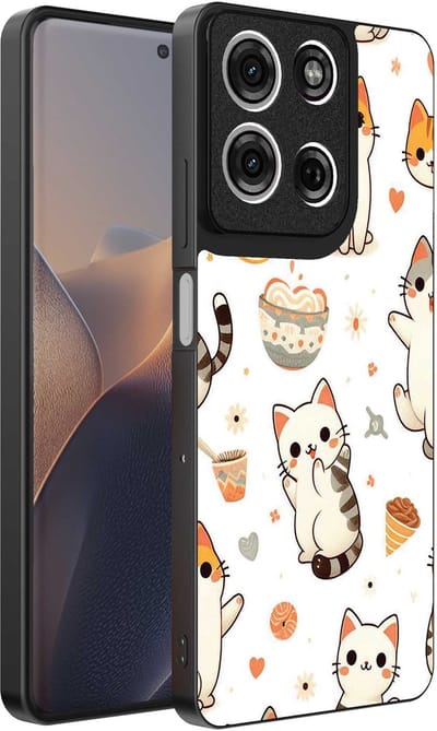 Geschikt voor Motorola Edge 60 Pro Telefoonhoesje met katten opdruk - TPU backcover case cat design - Smartphonica geschikt voor Motorola Edge 60 Pro