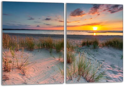 TMK ArtDeko - Glazen Beschermplaat - 2x40x52 - Strand - Voor Alle Soorten Kookplaten