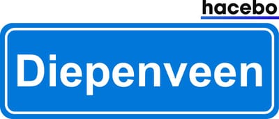Hacebo - Plaatsnaam Sticker - 29x10 CM - Diepenveen sticker - Verkeersborden sticker - grappige cadeaus - Diepenveen
