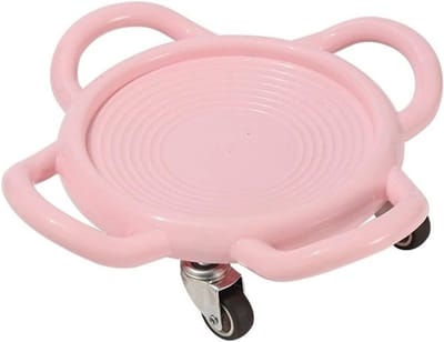 Buikspierroller Vier Wielen - Ab Roller Machine - Core Training - 360 Graden Draaibaar - 950g - Roze