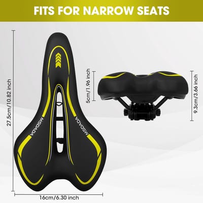 Dailygoods - Comfortabel Fietszadel - Gel Fietszadel - Waterdicht en Slijtvast - Geel - Geschikt voor BMX, Racefiets, Mountainbike en Stadsfiets