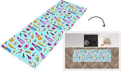 Keukenloper - Loper keuken - Design - Sticker - Make Up - Ringen - 150x50 cm - Keukenloper vinyl