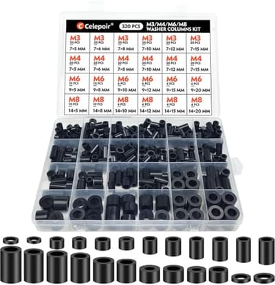320 Stuks Zwarte ABS-Kunststof Vulplaten - Diverse Maten voor Printplaten