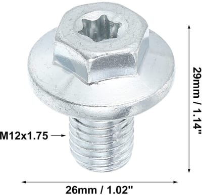 Dailygoods- Afvoerplug Zilverkleurig - Olie Afvoerplug - M12x1.75 - Staal - Eenvoudige installatie - Goede afdichtingsprestaties - Olieplug