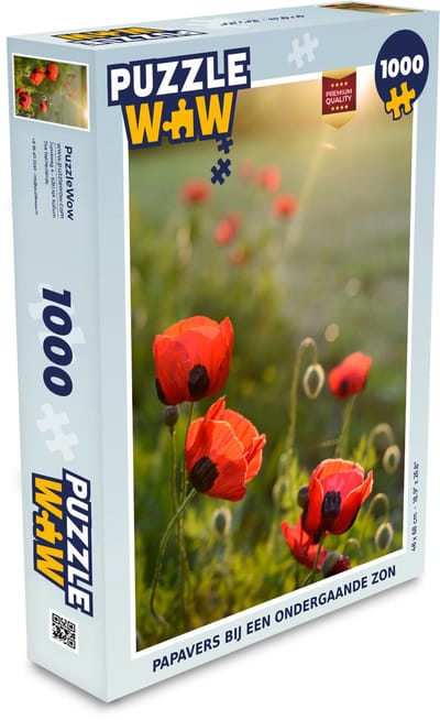 Puzzel Papavers bij een ondergaande zon - Legpuzzel - Puzzel 1000 stukjes volwassenen