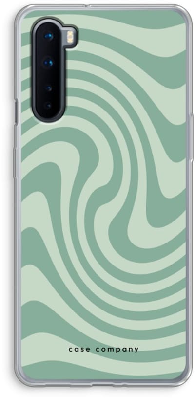 Case Company® - Hoesje geschikt voor OnePlus Nord hoesje - Swirl Groen - Soft Cover Telefoonhoesje - Bescherming aan alle Kanten en Schermrand