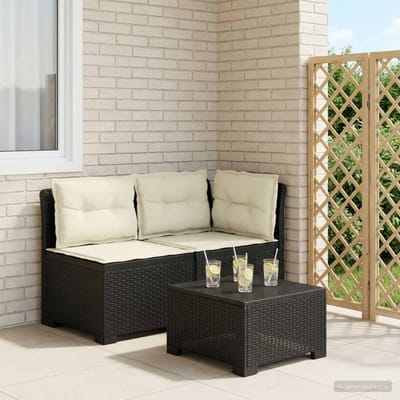 vidaXL - Twee-zits - Tuin - Sofa - met - Kussens - Rieten - Look - 2-zits - PP - Antraciet