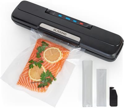 Glissimo Vacumeermachine 65kPa - Vacuum Sealer voor Droog & Nat Voedsel - Seal Apparaat - Compact en Krachtig