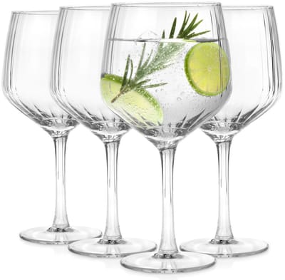 Gin Tonic Glazen Set van 4 - 580 ml - Grote Copa Glazen - Ballon Glazen voor Cocktails