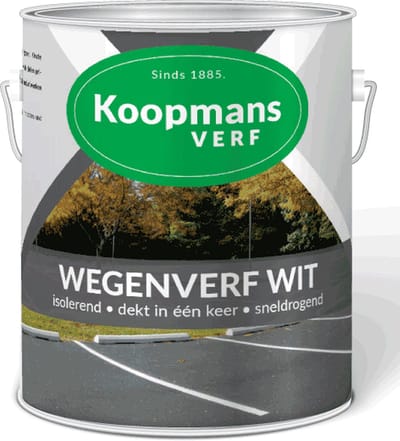 Koopmans Wegenverf | 750 ML | Wit | Sneldrogend | Acrylaat | Klusverf