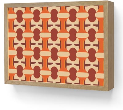 Wandlamp 40x30 cm - Oplaadbaar - Geometrisch - Retro - Oranje - Wandlampen binnen woonkamer - Slaapkamer lamp - Decoratieve nachtlamp - Vloerlamp draadloos