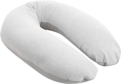 Doomoo Buddy - Voedingskussen - Zwangerschapskussen - Zijslaapkussen met superfijne en extra stille microkorrels - Bio katoen - 180cm - Classic Grey