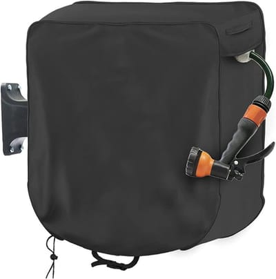 Slanghaspel Afdekking - Tuinslang Beschermhoes - Tuinonderhoud - Waterdicht Oxford Doek - 60x45x60 cm - Zwart