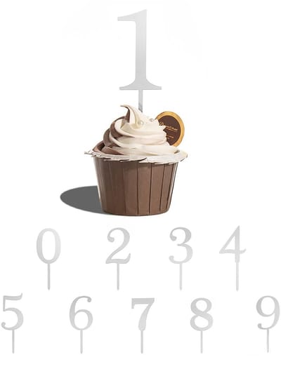 Dailygoods- Taarttopper 10 Stuks Wit - Taartdecoratie - Suikerdecoratie - Taartversiering - Taarttopper Bruiloft - Taarttopper Happy Birthday