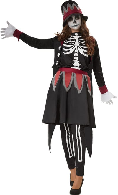 dressforfun - Griezelige Skull Lady - S - Verkleedkleding carnaval - Halloween - Verkleden - Feestkleding - Carnavalskleding - Feest - Partykleding