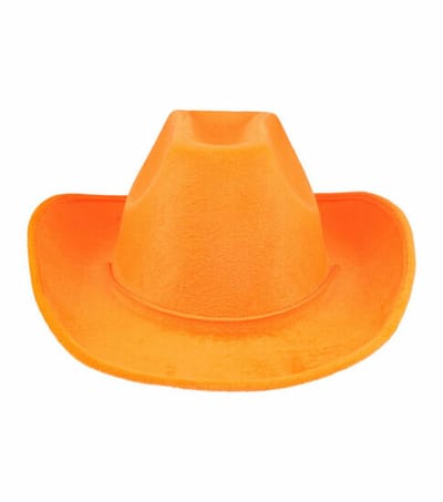 Haarsoires Cowboyhoed - Western Hoed - Velvet - One Size - Oranje - Cowboy Hoed - Dames & Heren - Festival Carnaval Themafeest