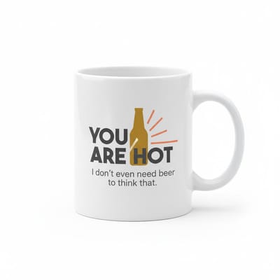 You Are Hot – Grappige Bier Quote Koffiemok 330 ml | Speels Compliment Cadeau voor Hem of Haar