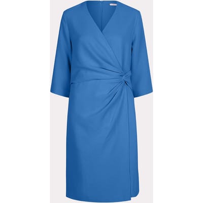 EsQualo Dress Overlap Knot S/slve Blue Größe: 44 | Midikleider Outlet | Damen | Blau