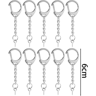 100/10 stuks Kreeftenklauw Sleutelhanger Sleutelhanger C-vormige Sluitingen Connector Haak Voor Doe-het-zelf Sieraden Maken Sleutelhanger Accessoires 1 white