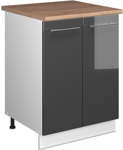 Vicco Wastafelkast Fame-Line, Antraciet Hoogglans/Wit, 60 cm