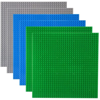 6 stuks 32x32 Platformbasis bouwblokken ideaal voor activiteitentafels worden gemonteerd op kussenaccessoires. 32x32 blue