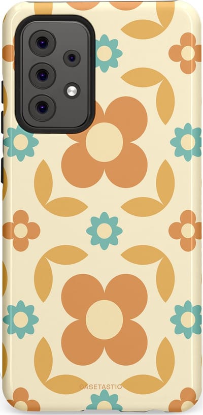 Casetastic hoesje geschikt voor Samsung Galaxy A52 (2021) 5G / Samsung Galaxy A52 (2021) 4G - Dubbellaagse bescherming - Retro verlangen - Fashion Case - Crème Perzik Goud