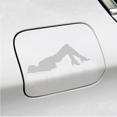 Bumpersticker - Dame  - 6,4 X 18 - Licht Grijs