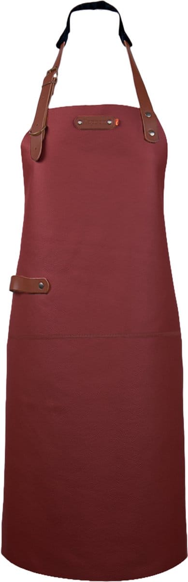 Xapron - Dallas Schort met Nekband Leer Rood - Leer - Rood