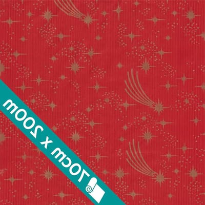 Kerstcadeaupapier - Inpakpapier Kerst - Cadeaus Versieren - Feestelijk Rood Design - 70 cm x 200 m - Rood