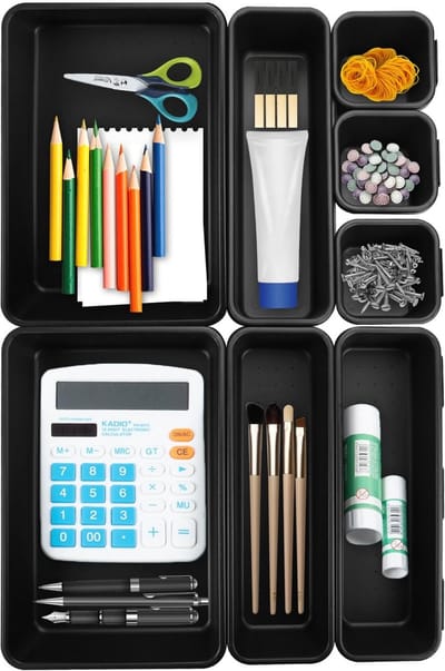 Dailygoods- Lade-Organizer Multifunctioneel - 8 Stuks - Scheidingssysteem - Opbergdoos - Antislip - Hoogwaardig PP - Stapelbaar