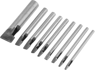Dailygoods- Perforator 9 Stuks - Lederen Holle Ponsset - Koolstofstaal - Precisie Gaten - Doe-het-zelf Tool - Duurzaam en Efficiënt - Pons