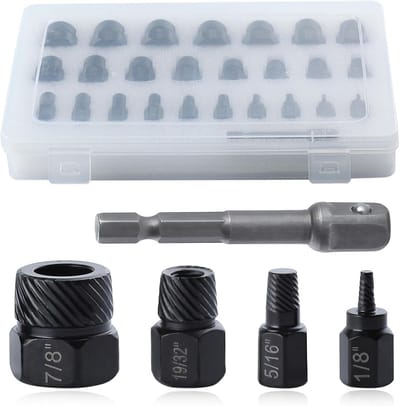 27-delige 3/8" boutenextractor set - dubbel uitgang - hex koptrekker voor beschadigde bouten en schroeven