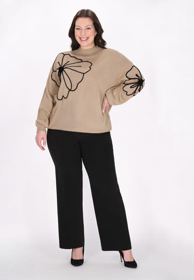 usha Plus Size Trui vrouwen bruin