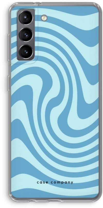 Case Company® - Hoesje geschikt voor Samsung Galaxy S21 hoesje - Swirl Blauw - Soft Cover Telefoonhoesje - Bescherming aan alle Kanten en Schermrand