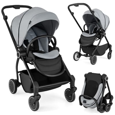 Coast Opvouwbare Kinderwagen met Omkeerbare Zitting – 94 x 51 x 102 cm – Zwart/Grijs