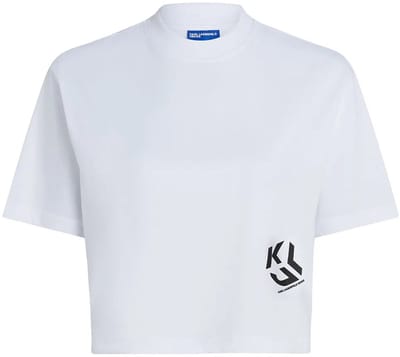 Karl Lagerfeld Jeans A2w17076 Cropped T-shirt Met Korte Mouwen Wit S Vrouw