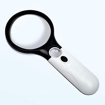 Vergrootglas Handheld - Dubbele Lens - Gedetailleerd Lezen - Met LED Licht - 80mm Diameter - Zwart
