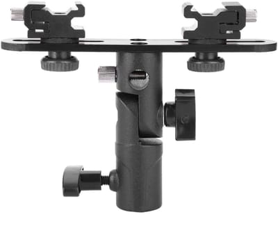 Dailygoody - Dual Flash Bracket - Hot Shoe Speedlight Stand - Voor Camera's en Camcorders - Professioneel - Stabiele Bevestiging - Flexibel Gebruik - ...