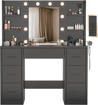 Kaptafel met Spiegel en Verlichting - Make-up Tafel - Make-up tafel - Praktisch
