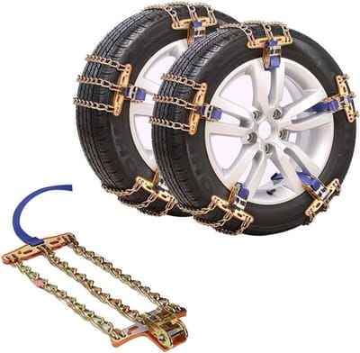 Anti-slip sneeuwketting voor autobanden, universeel en automatisch, geschikt voor auto, SUV en vrachtwagen (medium: 205 - 225 mm)