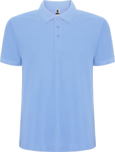 Licht Blauwe heren unisex Polo korte mouwen Pegaso merk Roly maat XXL