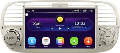 Autoradio met bluetooth - Carplay - Voor Fiat 500 (2007-2015) - Geschikt voor Apple en Android - Stereo - Navigatie - Navigatiesysteem auto - 1GB 16GB - 7"