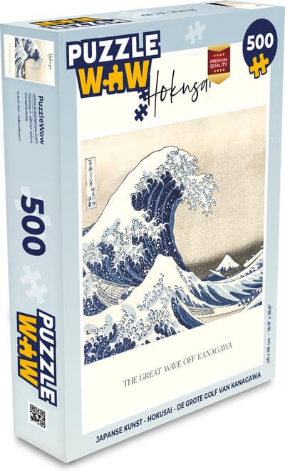 Puzzel Japanse kunst - Hokusai - De grote golf van Kanagawa - Legpuzzel - Puzzel 500 stukjes