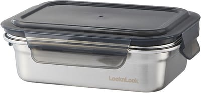 Lock&Lock RVS Vershoudbakje - Bewaardoos met deksel - Vershouddoos - (kleine) Lunchbox - Snackbox - Lunchtrommel - 600 ml - Lekvrij - BPA vrij - PFAS vrij - Stapelbaar - Duurzaam - LocknLock