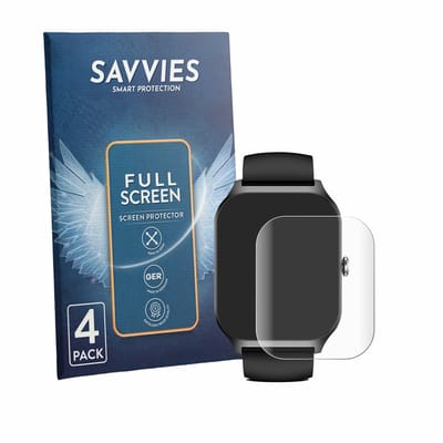 Savvies - Screenprotector voor Kriutefy Smartwatch 1.83" - Folie Beschermfolie transparant volledig dekking 4 Stuks