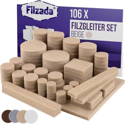 Zelfklevende Viltglijders Set 106-Delig - Vloerglijders voor Meubels en Stoelen