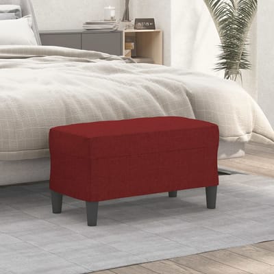 vidaXL - Bankje - 70x35x41 - cm - stof - wijnrood