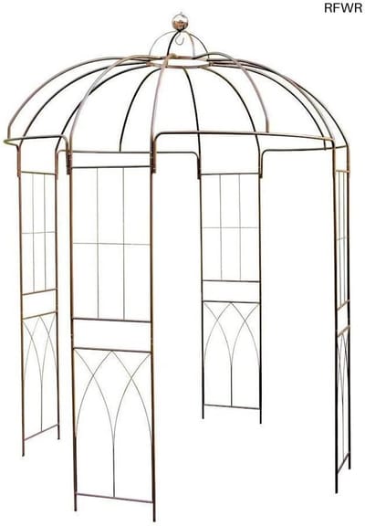 RFWR® Metalen rozenpaviljoen 270 x 200 cm - Roestbruin Gepoedercoat Staal met Klimhulp